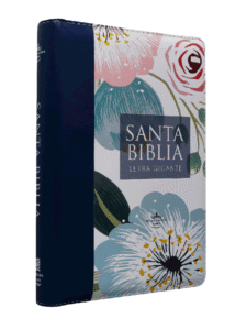 Biblia/ RVR066cLGiPJRZTI PU/ Flores Super Gigante 5 Biblia RVR 1960 Letra Gigante, Tapa Imitación Cuero, con Índice & Cierre