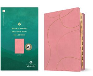 Biblia Diario Vivir de Estudio NTV Jóvenes Simil piel Rosa pastel con índice