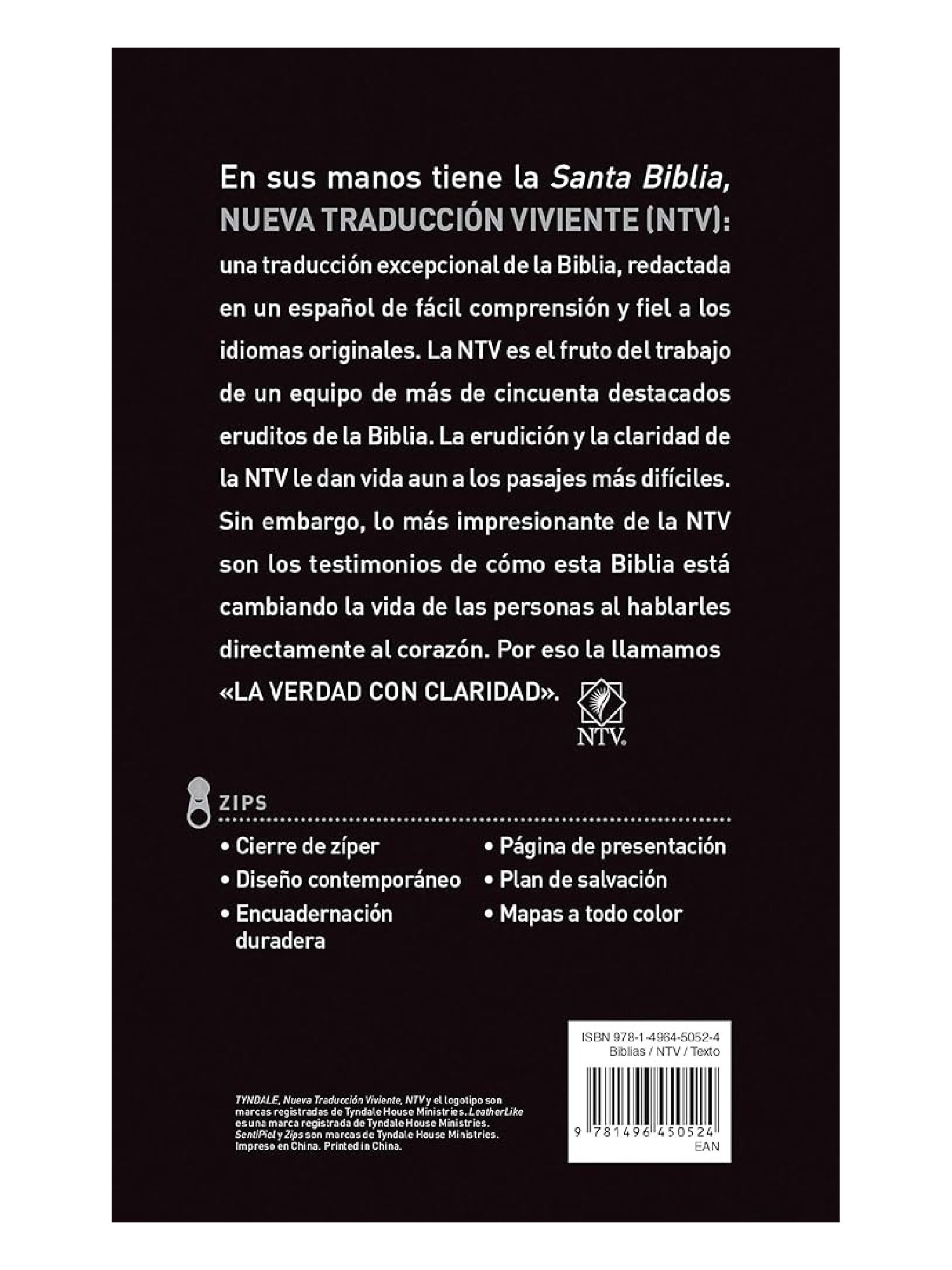 Biblia NTV Hombre Edición Zipper Gris Suave 2 Biblia NTV Hombre Edición Zipper Gris Suave - Image 2