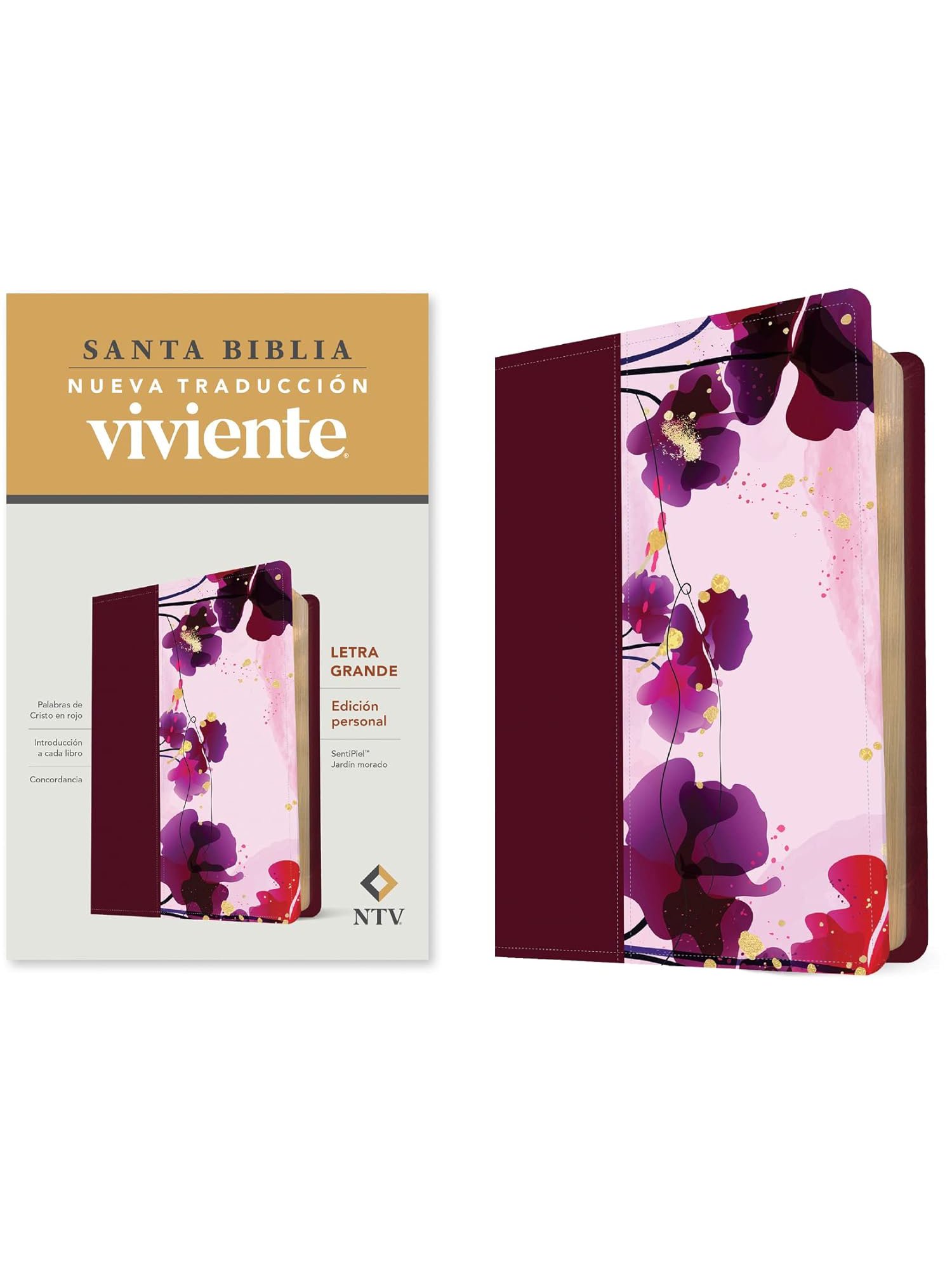 Biblia NTV Letra Grande Personal Jardín Morado 1 Biblia NTV Letra Grande Personal Jardín Morado