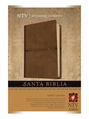 Biblia NTV Ultrafina Letra Roja Sentí piel Café Rustico