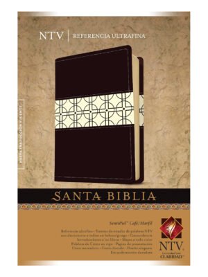 Biblia NTV ultrafina Letra Roja Sentí Piel Café/Marfil