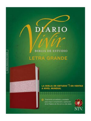 Biblia NTV de estudio diario vivir Sentí Piel Vinotinto Rosa