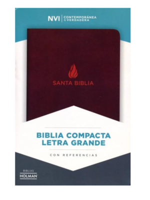 Biblia NVI Compacta Letra Grande Piel Fabricada, Marrón