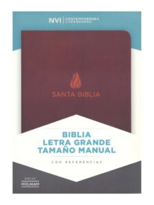 Biblia NVI Tamaño Manual Letra Grande Piel Fabricada, Marrón