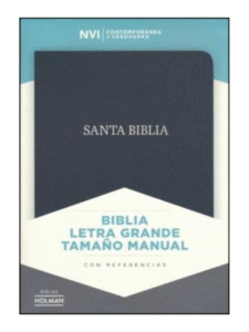 Biblia NVI Tamaño Manual Letra Grande Piel Fabricada, Negro