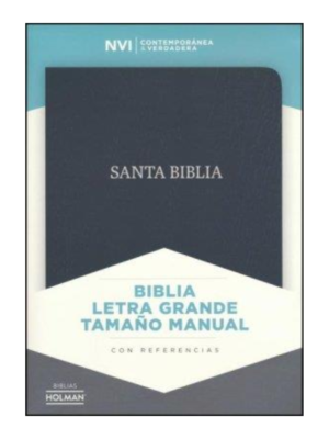 Biblia NVI Tamaño Manual Letra Grande Piel Fabricada, Negro