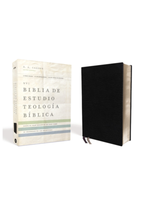 Biblia NVI De Estudio Teología Bíblica Piel Elaborada, Negro