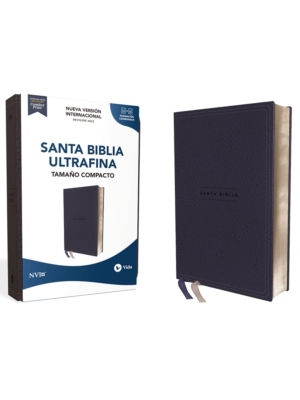 Biblia NVI Ultrafina Compacta Piel Especial Azul Marino