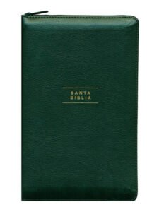 Biblia NVI Compacta Texto Revisado 2022 Piel Reciclada Verde Con Cierre