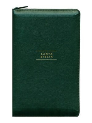 Biblia NVI Compacta Texto Revisado 2022 Piel Reciclada Verde Con Cierre