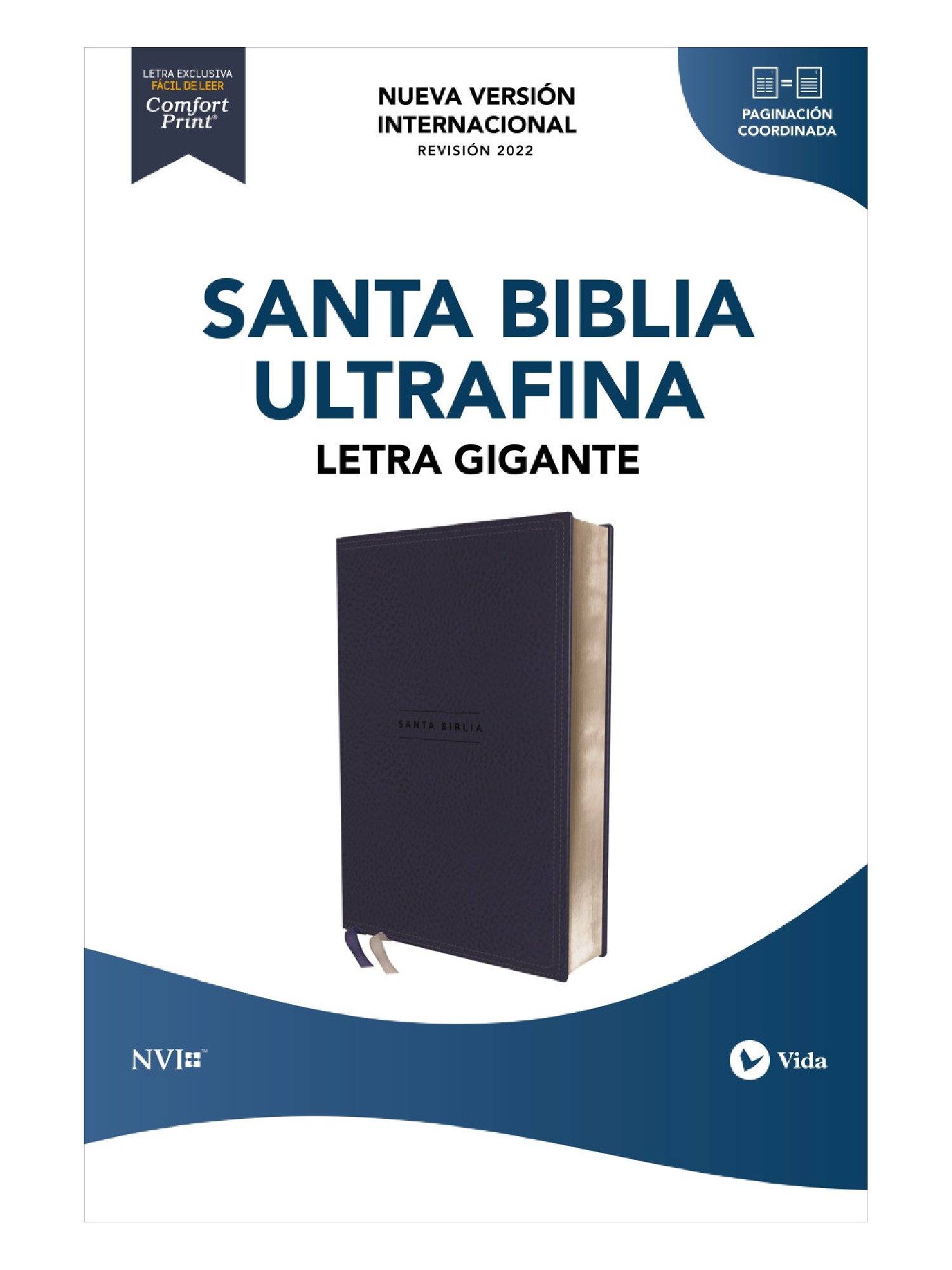 Biblia/NVI/Revisión 2022/Ultrafina/Letra Gigante/Imitación/Azul Marino/PJR 1 Biblia NVI Ultra Fina Azul