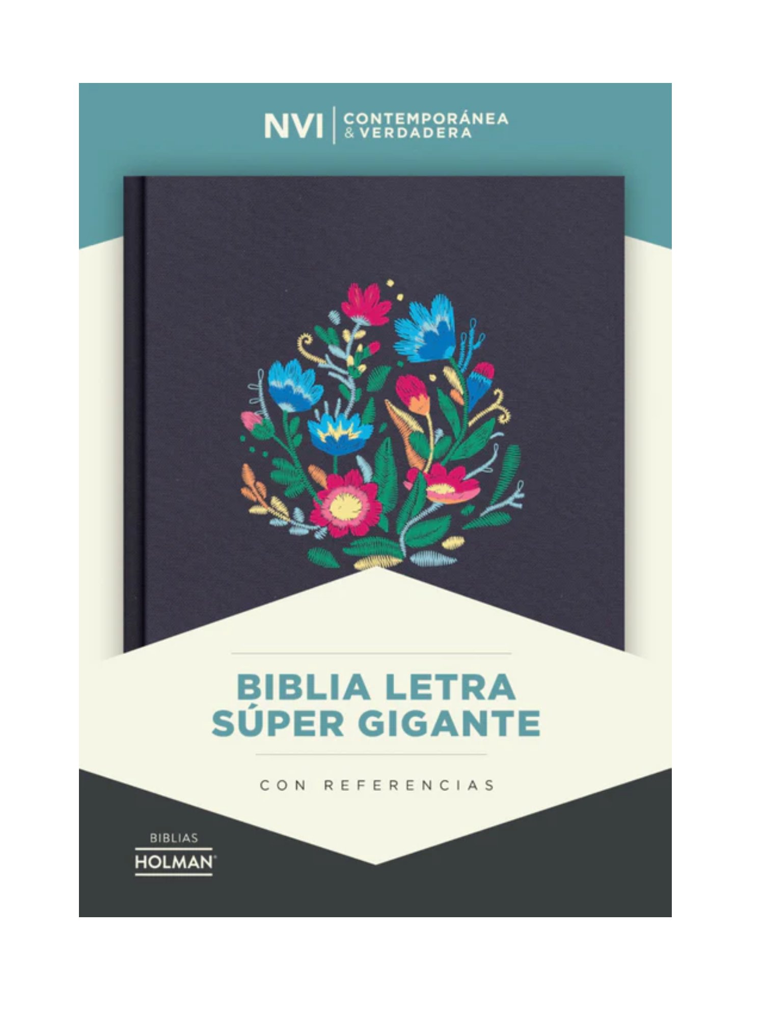 Biblia NVI Letra Super Gigante Azul Bordado Con Índice 1 Biblia NVI Letra Super Gigante Azul Bordado Negra Con Índice