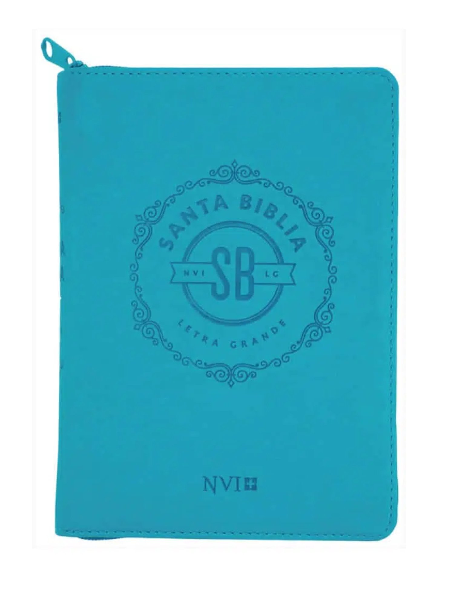 NVI Biblia 040 CLG Turquesa Zipper 1 Biblia NVI 040CLG Letra Grande Tamaño Mediano Con Cierre, Turquesa