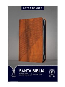 Biblia NTV, Edición zíper con Letra Grande Sentí Piel, Café