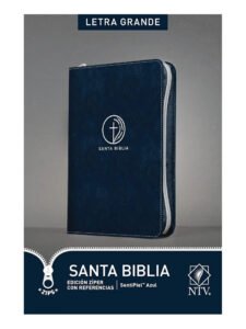Biblia NTV, Edición zíper con Letra Grande Sentí Piel, Con Índice, Azul