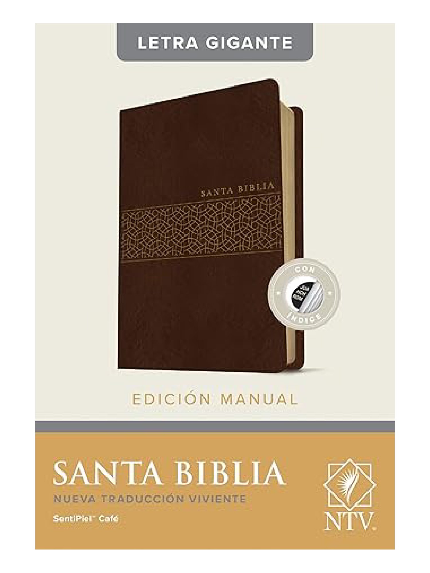 Biblia NTV Letra Gigante Tamaño Manual Piel Café Con Indice 1 Biblia NTV Letra Gigante Café Índice