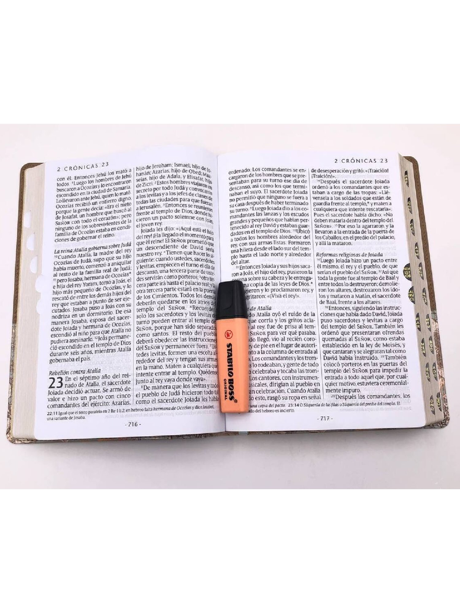 Biblia NTV Letra Súper Gigante Beige Símil Piel con Índice 4 Biblia NTV Letra Súper Gigante Beige Símil Piel con Índice - Image 4
