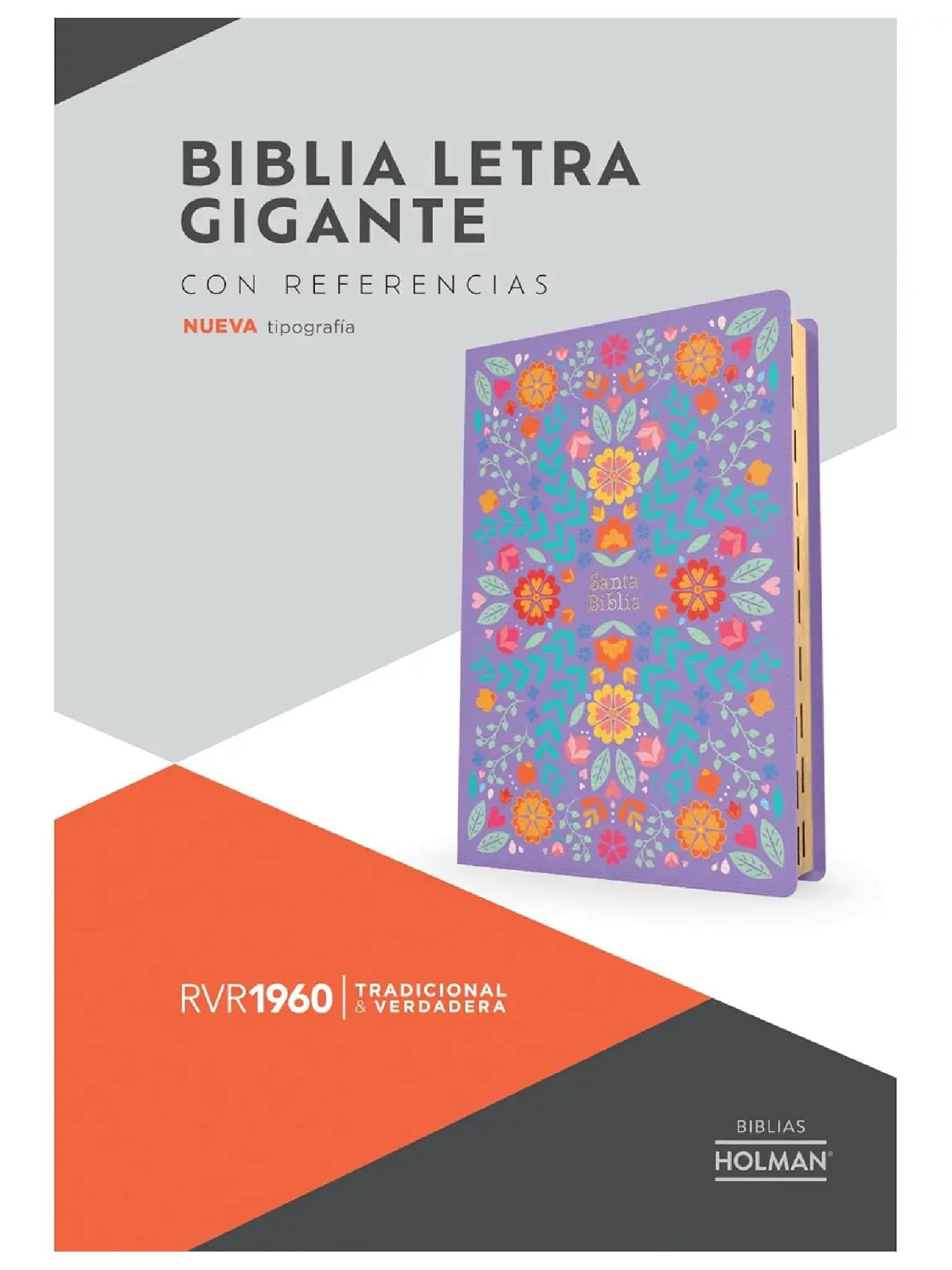Biblia RVR1960/ Letra Grande 2023/ Floreada Indice Semi Piel 1 Biblia RVR 1960 Letra Grande Floreada con Índice
