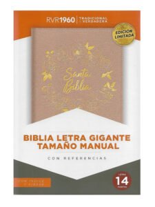 Biblia RVR60 Letra Gigante, Rosa Perla, Sentí piel con Cierre e Índice