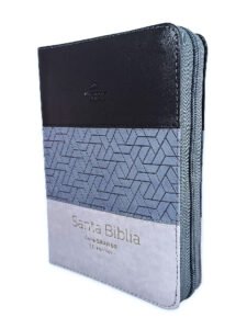 Biblia RVR 1960 Letra Grande Compacta 11 Puntos Tricolor Negro Gris Símil Piel con Índice y Cierre 4 Biblia RVR 1960 Tricolor Negro Gris Gris