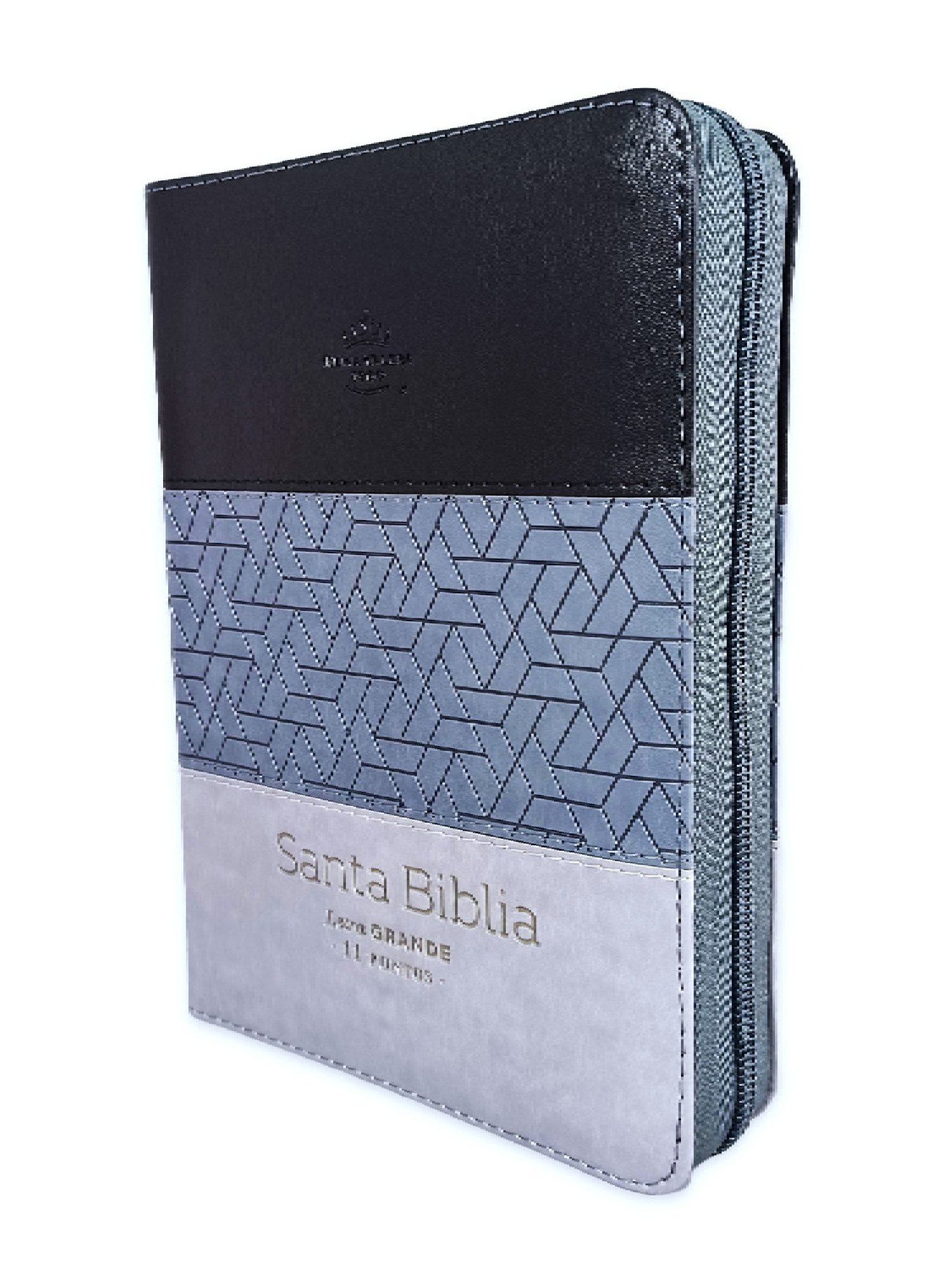 Biblia RVR 1960 Letra Grande Compacta 11 Puntos Tricolor Negro Gris Símil Piel con Índice y Cierre 1 Biblia RVR 1960 Tricolor Negro Gris Gris
