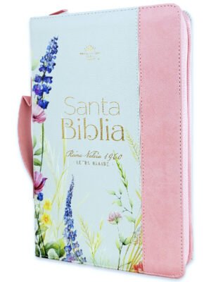 Biblia RVR1960 Blanco Rosa con Índice