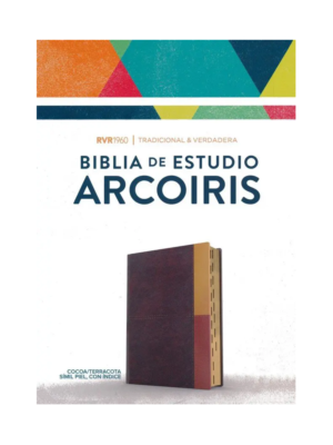 Biblia Arco Iris RVR 1960 de Estudio Cocoa-Terracota Símil Piel con Índice
