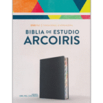Biblia Arco Iris RVR 1960 de Estudio Negra Símil Piel Con Índice