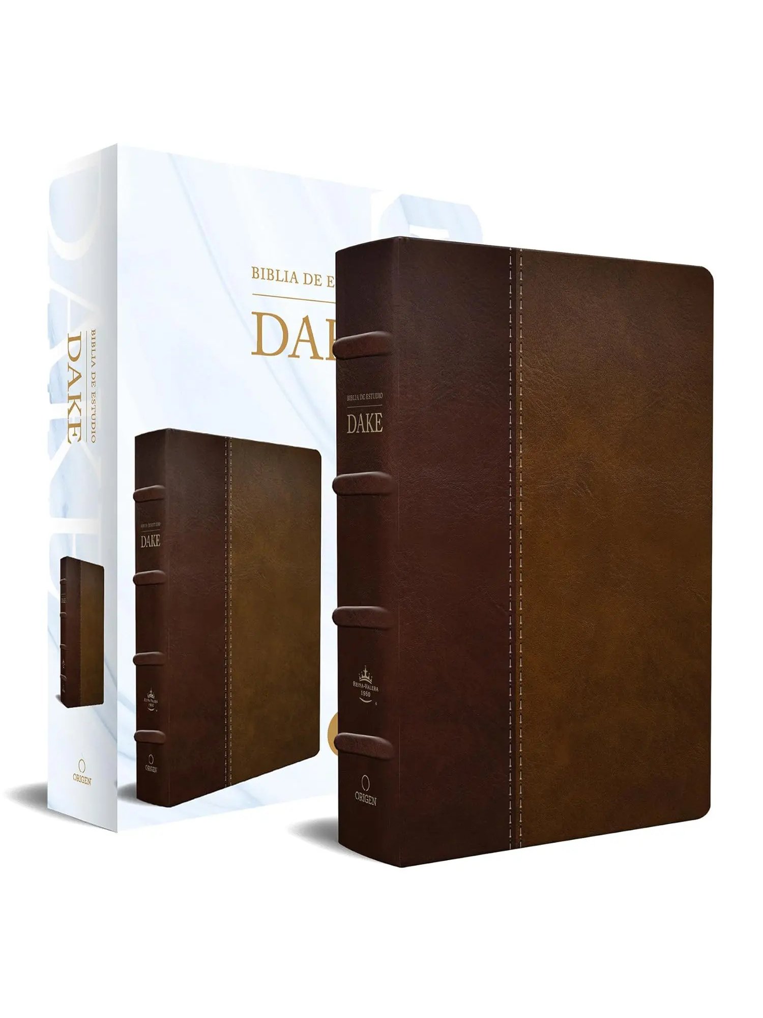 Biblia RVR 1960 de Estudio Dake Duotono Marrón Símil Piel 1 Biblia De Estudio Dake RVR 1960 Marrón Dúo Tono