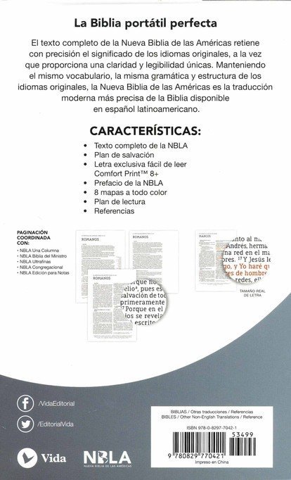 Biblia NBLA Letra Grande Compacta. Piel Fabricada Azul Marino con Cierre 4 Biblia NBLA Letra Grande Compacta. Piel Fabricada Azul Marino con Cierre - Image 4