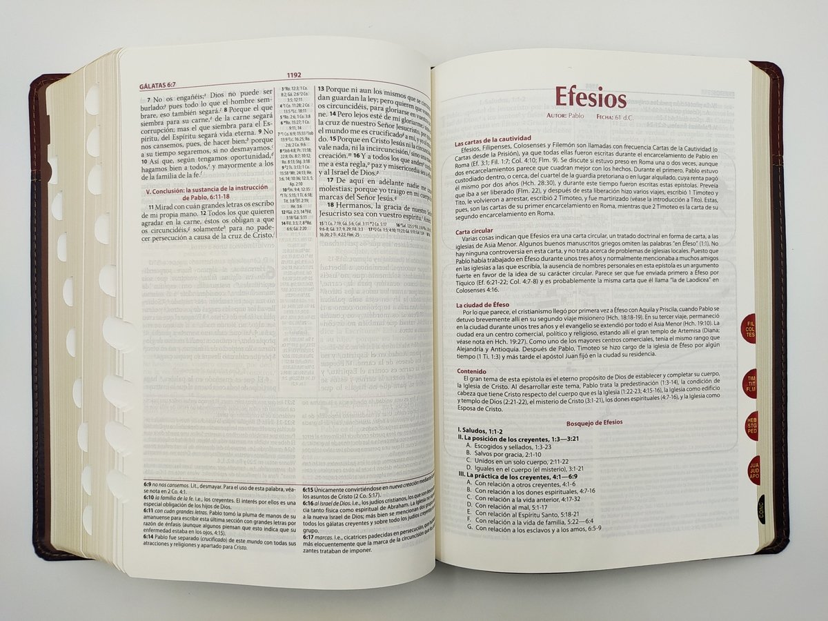 Biblia RVR60 de Estudio Ryrie Ampliada Marrón Dúo Índice 4 Biblia RVR60 de Estudio Ryrie Ampliada Marrón Dúo Índice - Image 4