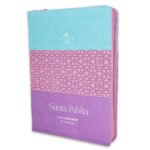 Biblia RVR 1960 Letra Gigante Tricolor Azul Rosa Lila