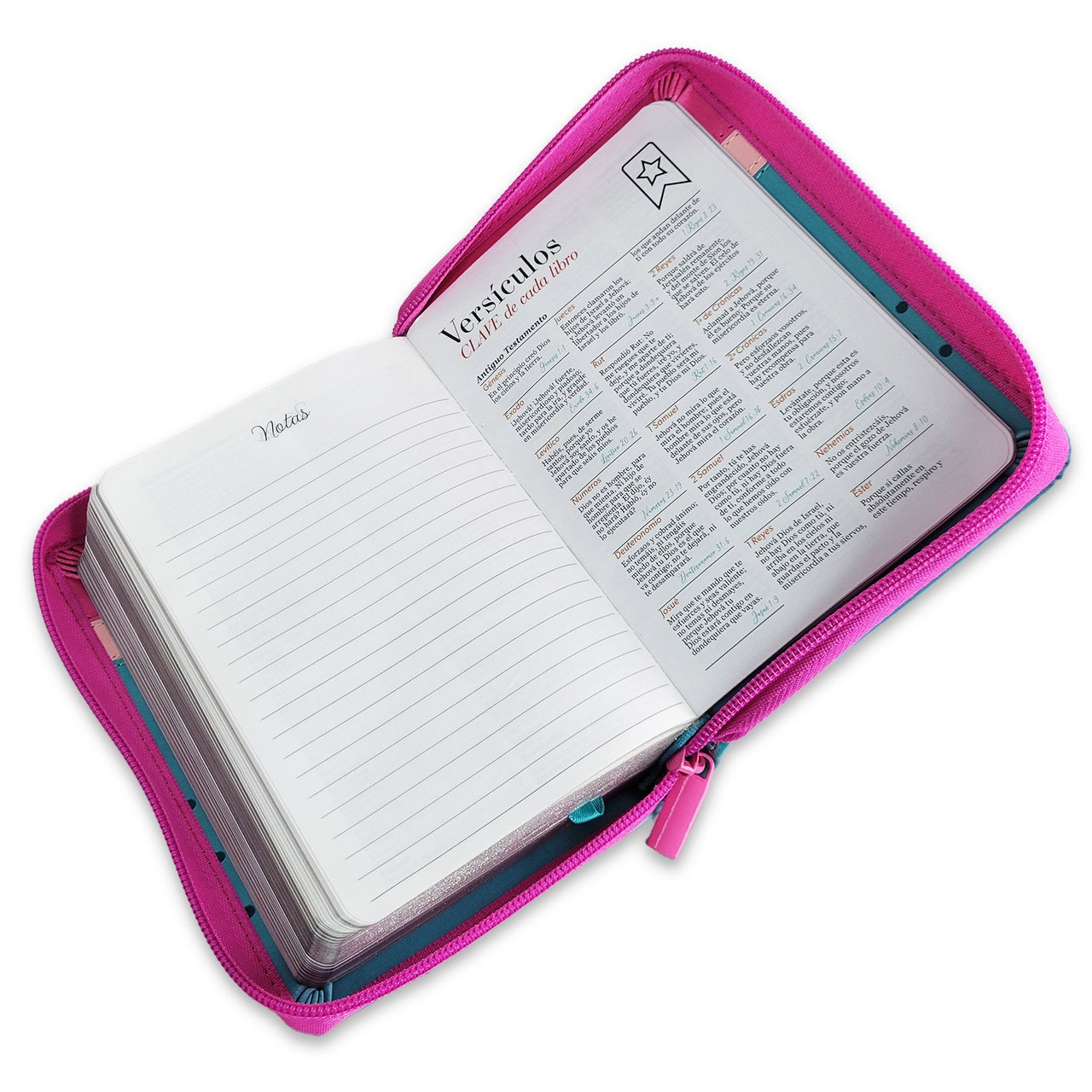Biblia RVR60 025 cz PJR Primor Fucsia/Rosa/Turquesa con flores 2 Biblia RVR60 025 cz PJR Primor Fucsia/Rosa/Turquesa con flores - Image 2