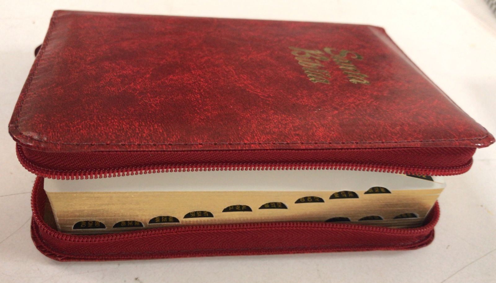 Biblia RVR 1960 con cierre - índice pequeño, alcolchada rojiza 2 Biblia RVR 1960 con cierre - índice pequeño, alcolchada rojiza - Image 2