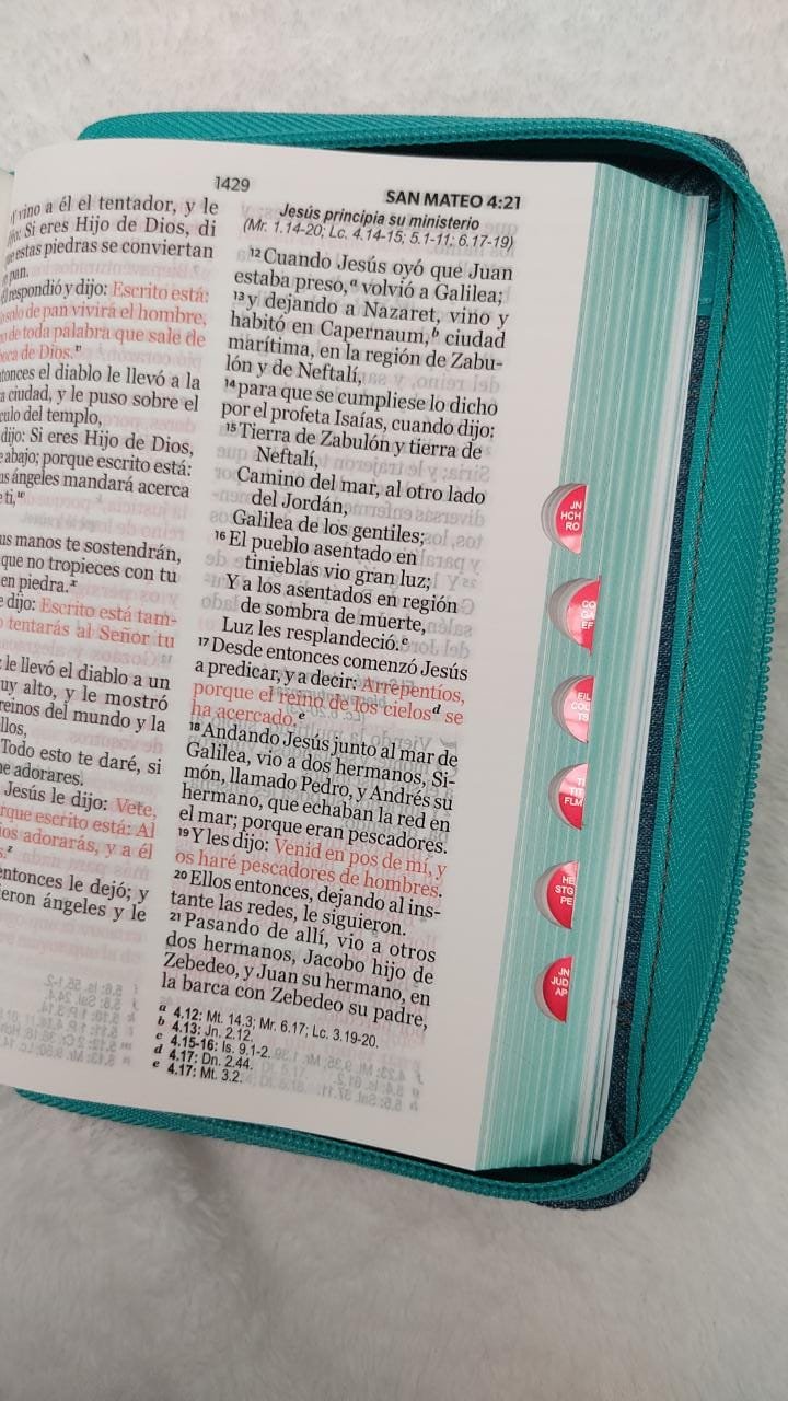 Biblia Reina Valera 1960 LG Tapa Tela Jean 3 Biblia Reina Valera 1960 LG Tapa Tela Jean - Image 3