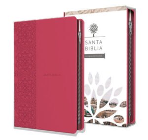 Biblia RVR1960 | Letra Grande | Ziper Fucsia | Edición Tierra Santa