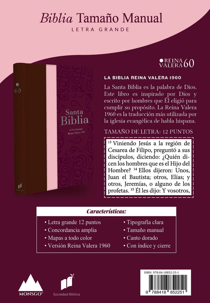 Biblia RVR60 LG tamaño manual con cierre con índice 5 Biblia RVR60 LG tamaño manual con cierre con índice - Image 5