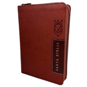 Biblia RVR60 Manual Letra Grande Símil Piel Café con Cierre e Índice