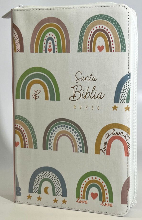 Biblia RVR60/Blanco Arcoíris Con cierre/Canto blanco 1 Biblia RVR60/Blanco Arcoíris Con cierre/Canto blanco