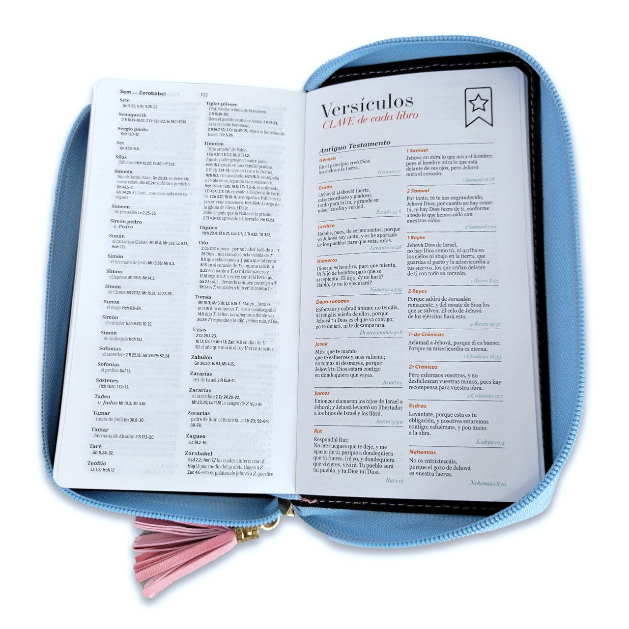 Biblia RVR60 Chequera Azul-Rosa Cierre 2 Biblia RVR60 Chequera Azul-Rosa Cierre - Image 2