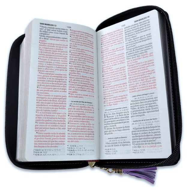 Biblia RVR6015CZTI/ Chequera Lila-Negro/ Cierre 2 Biblia RVR6015CZTI/ Chequera Lila-Negro/ Cierre - Image 2