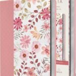 Biblia RVR 1960 Letra Grande Tamaño Manual – Piel Rosada con Flores