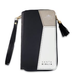 Biblia RVR60 Chequera Negro-Beige Cierre Índice
