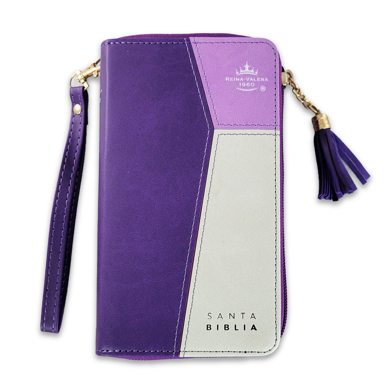 Bibllia RVR6015CZTI/ Chequera Lila-Gris/ Cierre Indice 1 Biblia RVR60 Chequera Lila-Gris Cierre Índice