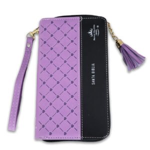Biblia RVR60 Chequera Lila-Negro Cierre