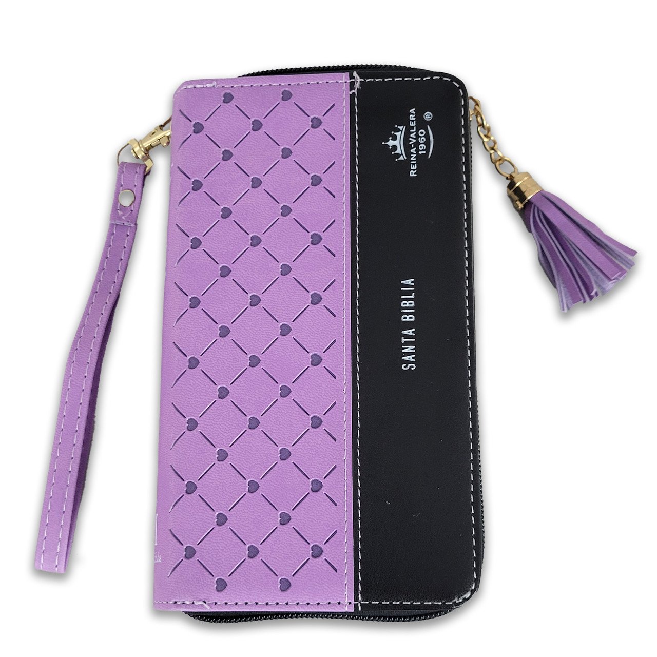 Biblia RVR6015CZTI/ Chequera Lila-Negro/ Cierre 1 Biblia RVR60 Chequera Lila-Negro Cierre