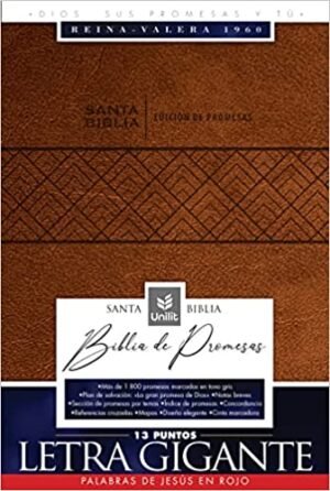 Biblia de Promesas RVR60/Letra Gigante/Imitacion Piel/Cafe