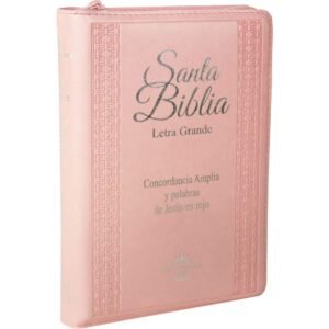 Biblia RVR60 LG imitación cuero rosa con índice