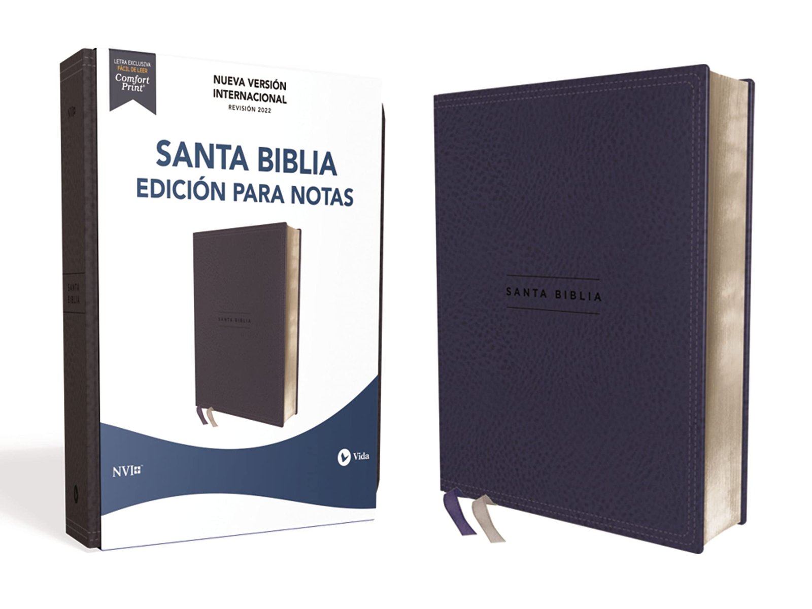 Biblia NVI Edición para Notas Piel Azul Marino 1 Biblia/NVI/Revisión 2022/Notas/Azul Marino/Imitación/PJR